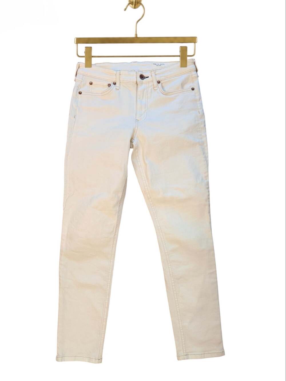 rag & bone Cate Jeans Mid Rise Ankle Skinny Ecru Size 28